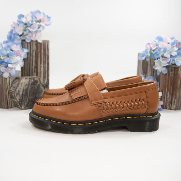 Dr. Martens Adrian Woven British Tan Analine Loafer Oxford Shoes Size 8 NIB - Picture 8 of 10